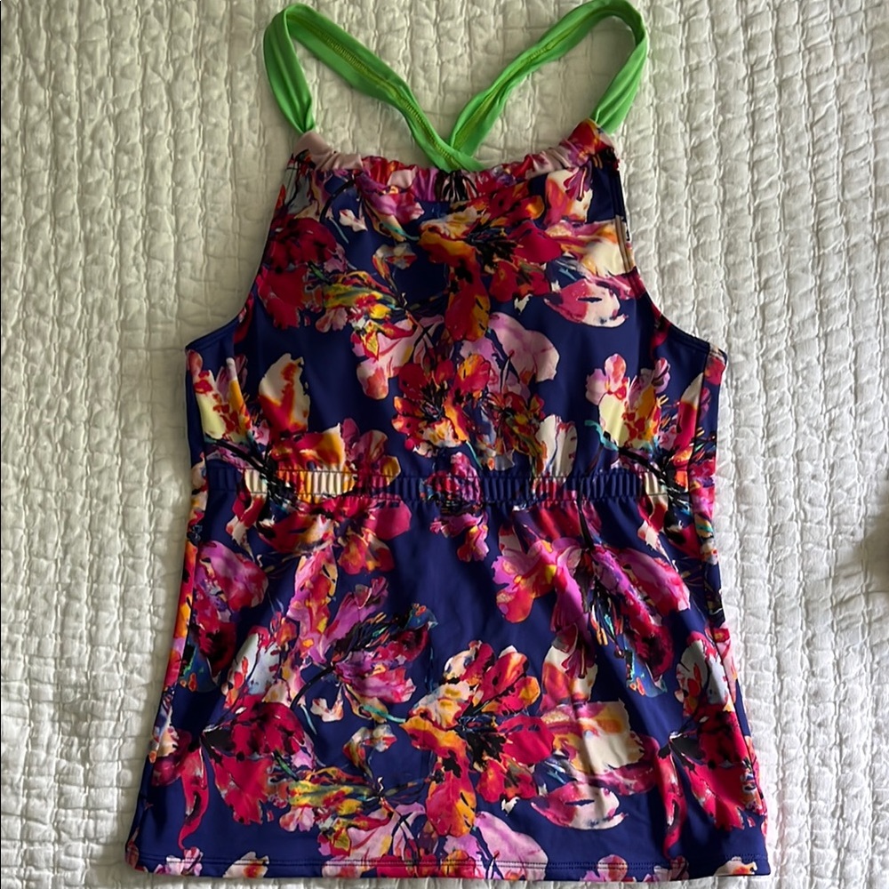 Lime Ricki double cinch tankini top